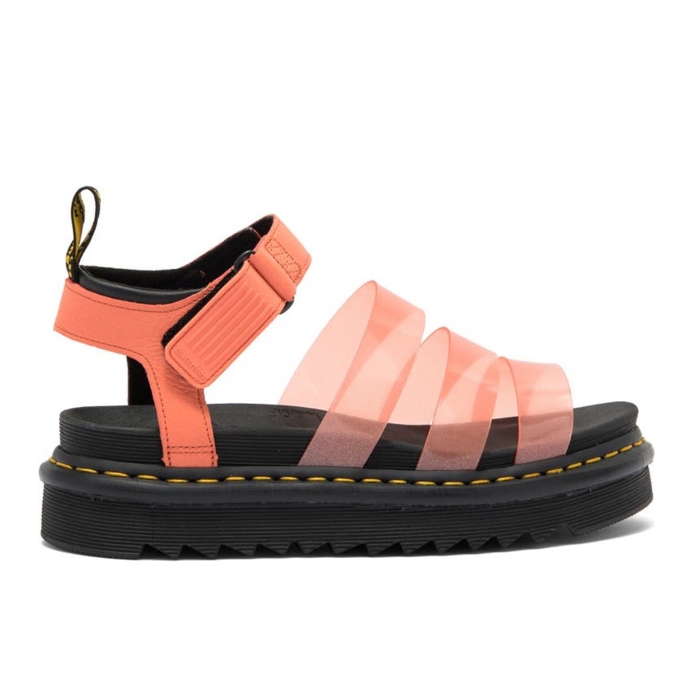 NWT Dr. Martens Translucent Peach 90s Y2K Platform  Blaire Strap Sandals